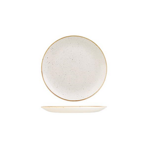 Round Coupe Stonecast Barley White Plates