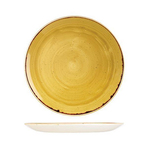 Round Coupe Stonecast Mustard Seed Yellow Plates